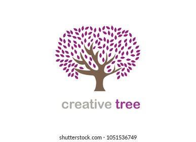 Colorful Creative Tree Logo Design Vector
