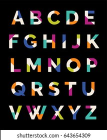 Diseño de vector de alfabeto en mayúsculas y minúsculas y creativo colorido