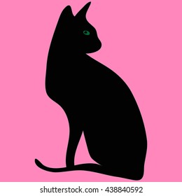 Colorful creative vector with a cat. Unusual illustration with an animal.