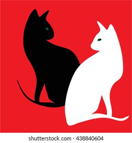 Colorful creative vector with a cat. Unusual illustration with an animal.