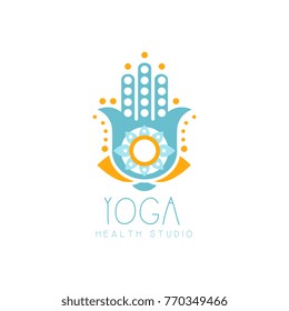 Colorful creative yoga hamsa logo