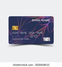 Colorful credit card design. And inspiration from abstract. On white background. 