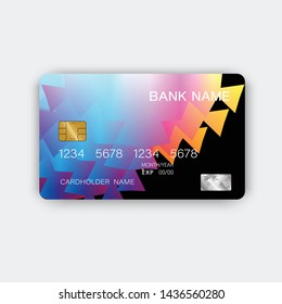 Colorful credit card. With inspiration from the abstract. Glossy plastic style. Vector illustration design EPS 10