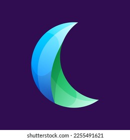 colorful crescent moon vector design