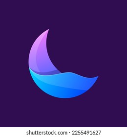 colorful crescent moon vector design
