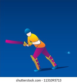 colorful cricket player hitting big shot, cricket player illustration