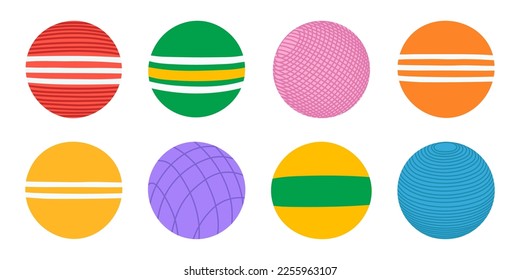 Colorful croquet balls set. Isolated vector illustration on white background.