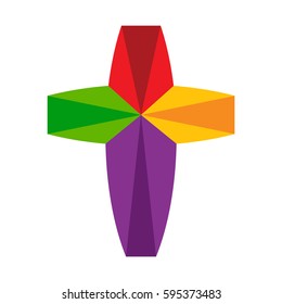 colorful cross , flat design style