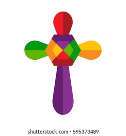 colorful cross , flat design style