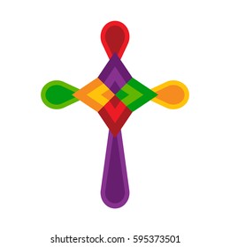 colorful cross , flat design style