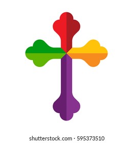 colorful cross , flat design style