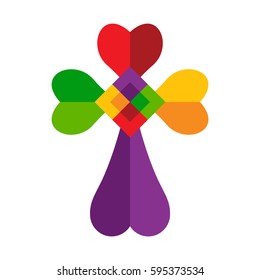 colorful cross , flat design style