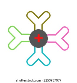 Colorful Cross  Logo Type  on white