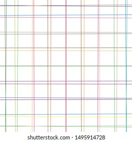 Colorful crosshatch, scribble sketch lines. Random multicolor grid, mesh. Intersect stripes. Asymmetric pattern of irregular, crossing dynamic lines