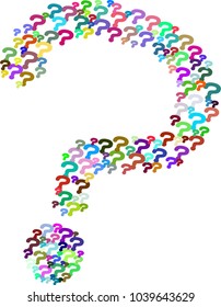 Colorful Crowded question mark