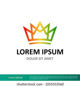 Colorful Crown Icon Vector Logo Template