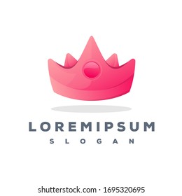 Colorful crown logo design ready to use