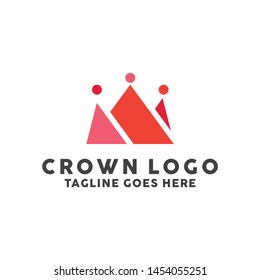 Colorful Crown logo design template. Premium and Modern Icon. Creative Symbol. Shape Crown Logotype.