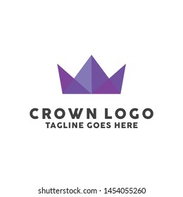 Colorful Crown logo design template. Premium and Modern Icon. Creative Symbol. Shape Crown Logotype.