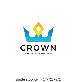 Colorful Crown logo design template. Premium and Modern Icon. Creative Symbol. Shape Crown Logotype.