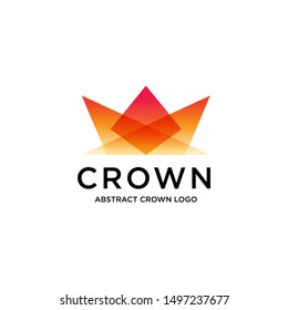 Colorful Crown logo design template. Premium and Modern Icon. Creative Symbol. Shape Crown Logotype.