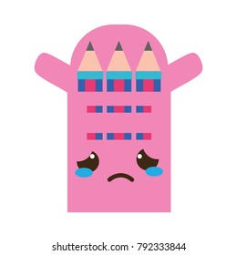 colorful crying and tender colored pencil kawaii