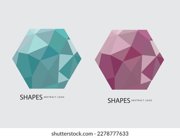 Colorido logotipo vectorial abstracto de cristal o diseño de elementos de iconos.Mejor para identidades y logotipos.Forma simple de cristal.