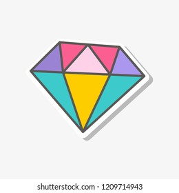 Farbiges Kristalldiamantensymbol, Vektorgrafik