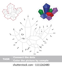 Colorful Crystal. Dot to dot educational game for kids.