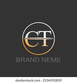 logotipo colorido CT ícone vetorial ilustração de fundo branco