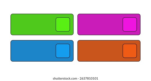Colorful CTA button template set.