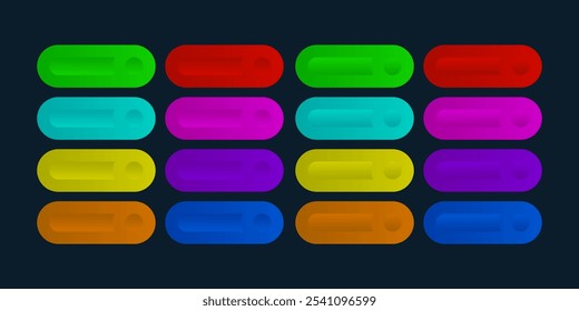 Colorful CTA buttons templates set.
