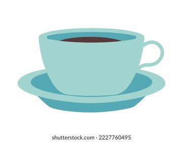 Colorful Cuban element. Sticker with cup of delicious coffee or tea. Morning drink for breakfast. Design element for cafe menu or print. Cartoon flat vector illustration isolated on white background