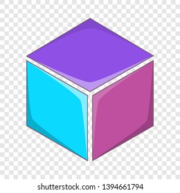 Colorful cube icon. Cartoon illustration of cube vector icon for web design