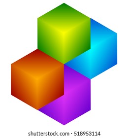 Colorful cube icon. Modern, bright generic icon / logo