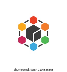 Colorful Cube Science Education Symbol