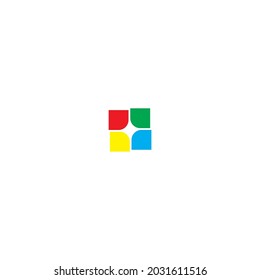
colorful cube symbol simple logo vector