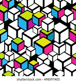 Colorful cube vector illustration.
Seamless pattern / background for invitation / card / flyer.