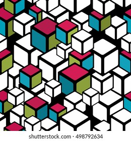 Colorful cube vector illustration.
Seamless pattern / background for invitation / card / flyer.