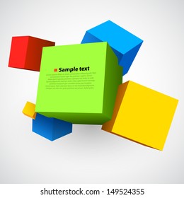 Colorful cubes 3D