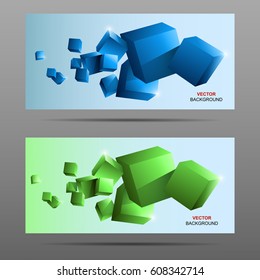 Colorful cubes 3d.