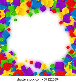 Colorful cubes composition.Background template.Cube vector.