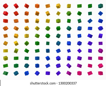 colorful cubes set. 3d style vector illustration. suitable for blockchain, technology, computer and abstract themes.