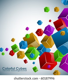 Colorful cubes vector background.
