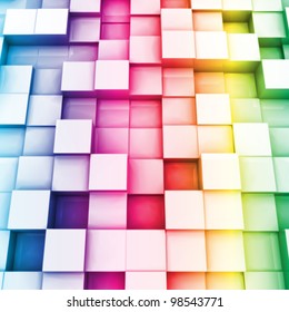 Colorful cubes. Vector background