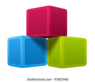 Colorful cubes. Vector illustration on white background