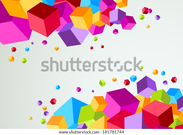 Colorful Cubic Bright Background Vector Illustration Stock Vector ...