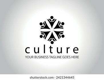 colorful culture logo with people in circle Teamwork Vector