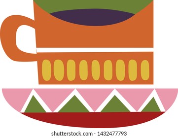 Colorful cup isolated on white background