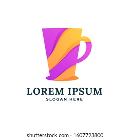 colorful cup logo design template